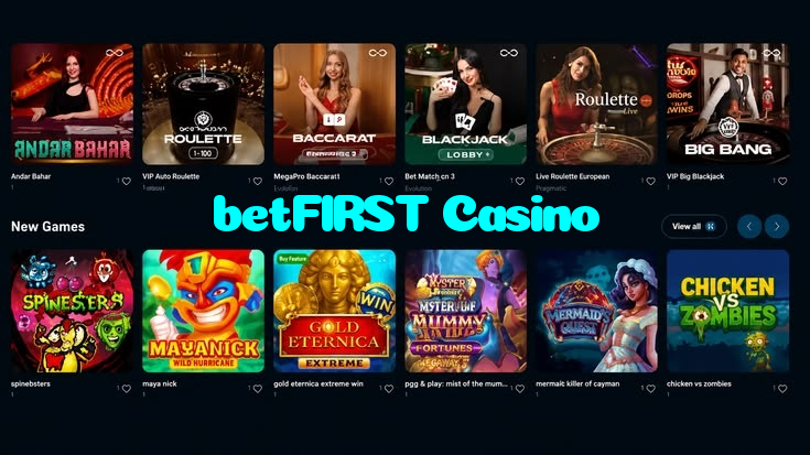 betFIRST Casino casino presented on mobile device in Pakistan with slots and live games